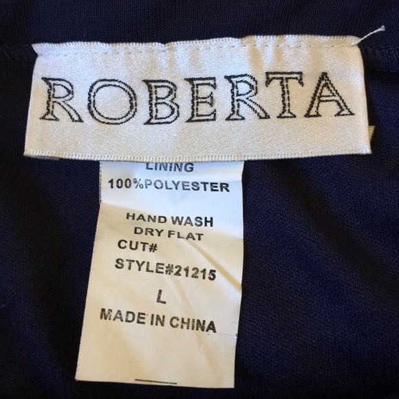 Roberta Navy Blue Ruffle Dress Juniors Size L - Picture 5 of 6